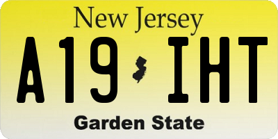 NJ license plate A19IHT
