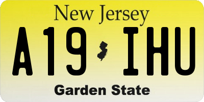 NJ license plate A19IHU