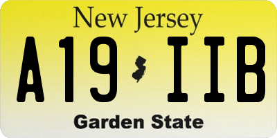 NJ license plate A19IIB
