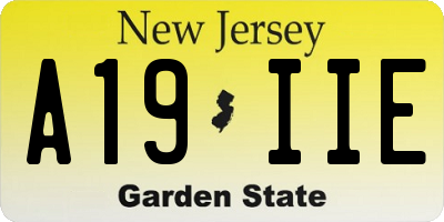 NJ license plate A19IIE