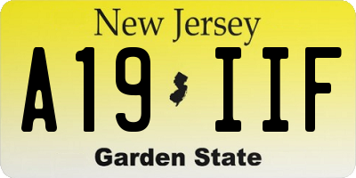 NJ license plate A19IIF