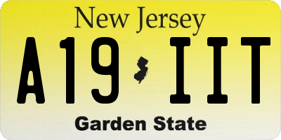 NJ license plate A19IIT