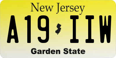 NJ license plate A19IIW