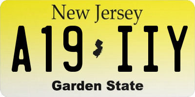 NJ license plate A19IIY