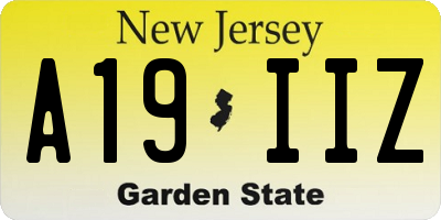 NJ license plate A19IIZ