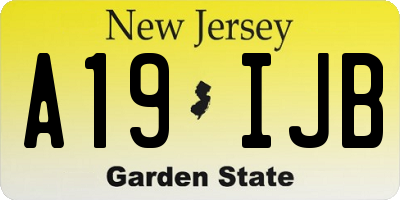 NJ license plate A19IJB