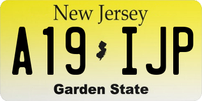 NJ license plate A19IJP