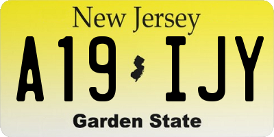 NJ license plate A19IJY