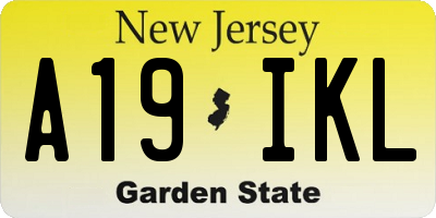 NJ license plate A19IKL