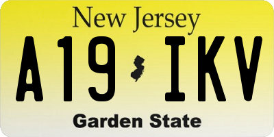 NJ license plate A19IKV