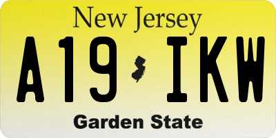 NJ license plate A19IKW