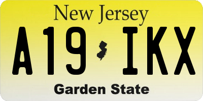 NJ license plate A19IKX