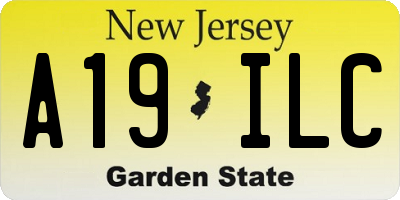 NJ license plate A19ILC