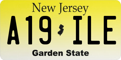 NJ license plate A19ILE