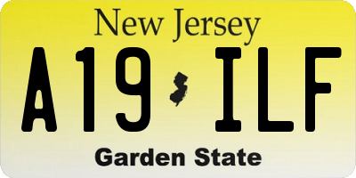 NJ license plate A19ILF