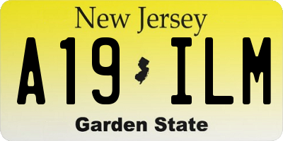 NJ license plate A19ILM