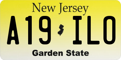 NJ license plate A19ILO