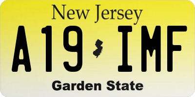NJ license plate A19IMF