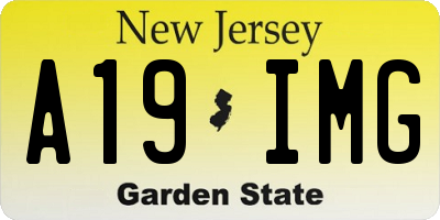 NJ license plate A19IMG