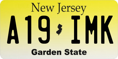 NJ license plate A19IMK
