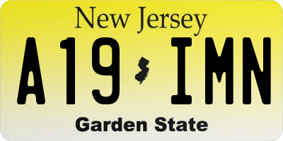 NJ license plate A19IMN