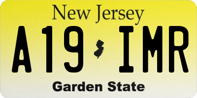 NJ license plate A19IMR