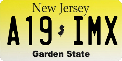 NJ license plate A19IMX