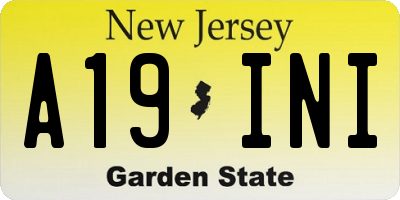 NJ license plate A19INI