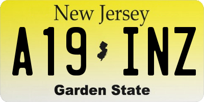 NJ license plate A19INZ