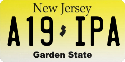 NJ license plate A19IPA