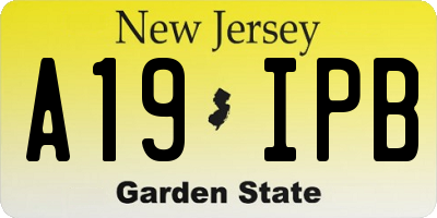 NJ license plate A19IPB