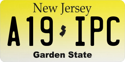 NJ license plate A19IPC