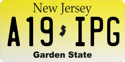 NJ license plate A19IPG