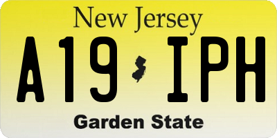 NJ license plate A19IPH
