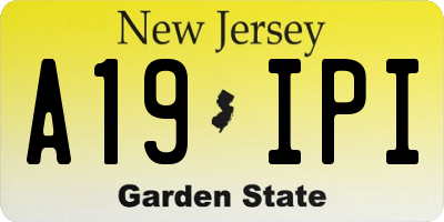 NJ license plate A19IPI