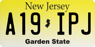 NJ license plate A19IPJ