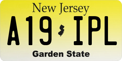 NJ license plate A19IPL