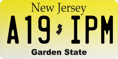NJ license plate A19IPM