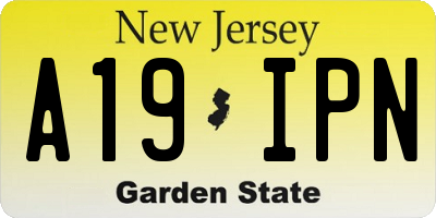 NJ license plate A19IPN
