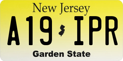 NJ license plate A19IPR