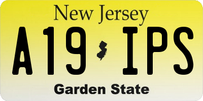 NJ license plate A19IPS