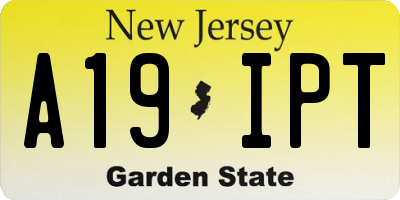 NJ license plate A19IPT