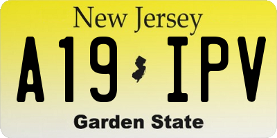 NJ license plate A19IPV