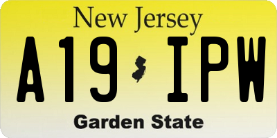 NJ license plate A19IPW