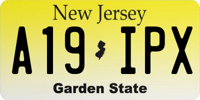 NJ license plate A19IPX
