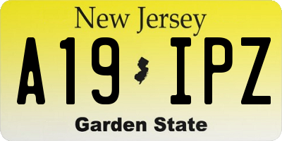 NJ license plate A19IPZ