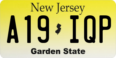 NJ license plate A19IQP
