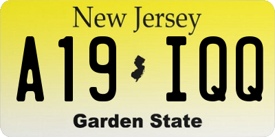 NJ license plate A19IQQ