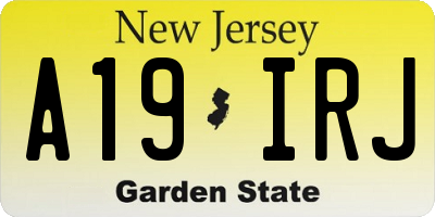NJ license plate A19IRJ
