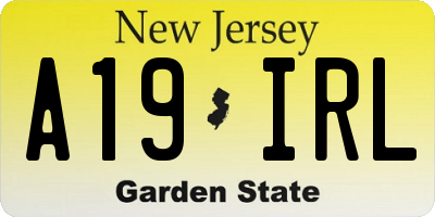 NJ license plate A19IRL